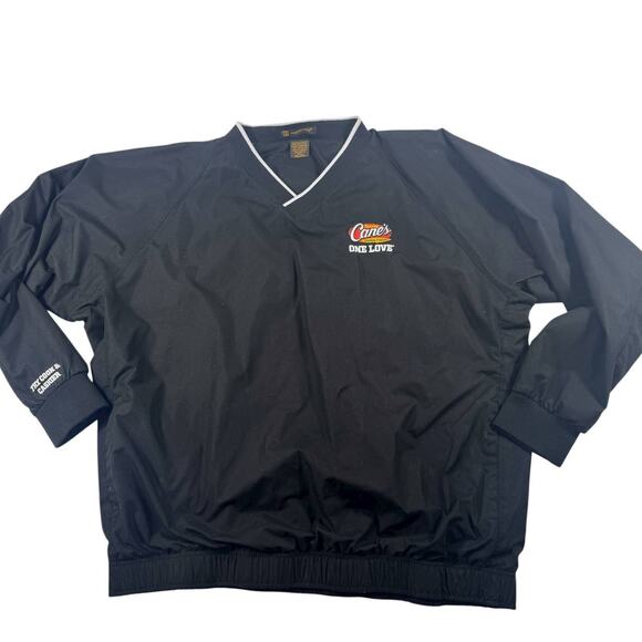 Raising Cane’s Employee Jacket Harriton 2XL Black Windbreaker Embroidered Logo - Picture 1 of 10